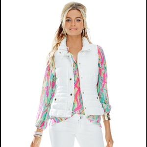 NWOT Lilly Pulitzer Isabelle White Puffer Vest!
